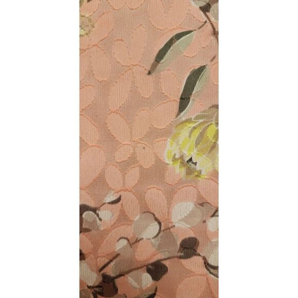 LOFT Orange Floral Flutter Sleeve V Neck Lined Tunic Blouse Size MP - Picture 5 of 7